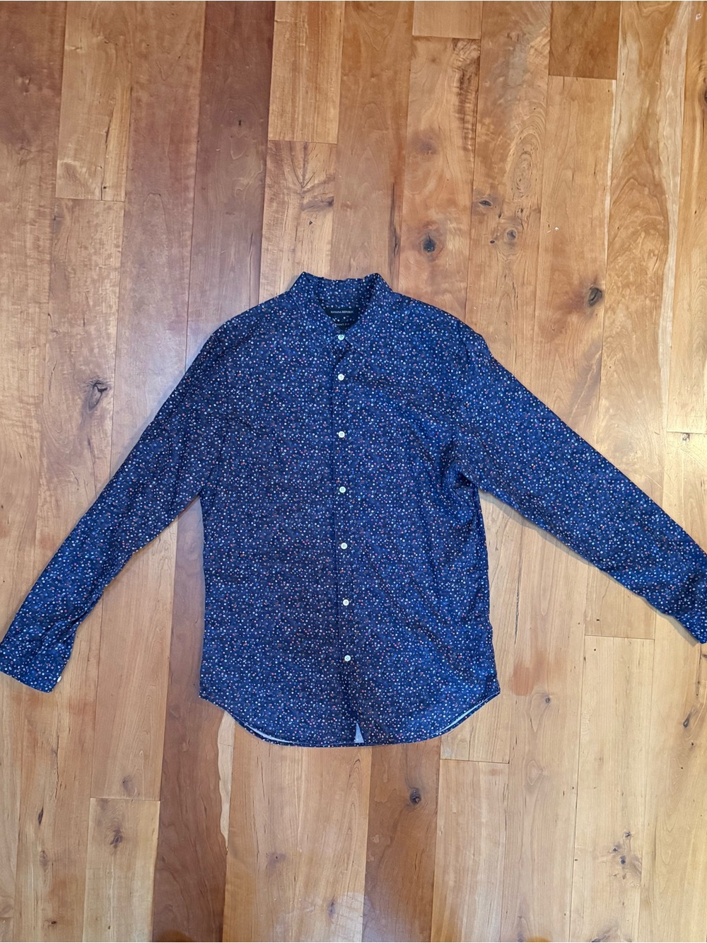 Banana Republic Grant Slim-Fit Floral Italia Blue Print - Large Tall